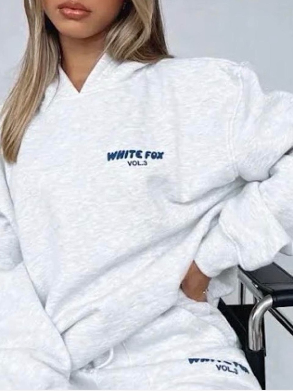 White Fox Grey Hoodie & Sweatpants Set XS/S + XS Brand New With Tags